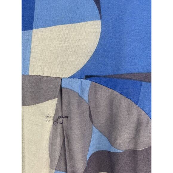 Vince Geometric Shift Dress Womens Size 4 silk blend Artsy Blue Gray - Picture 6 of 7